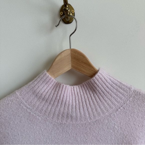 SUPER SOFT French Connection pale pink high mock neck sweater- fits up to L - Picture 4 of 6